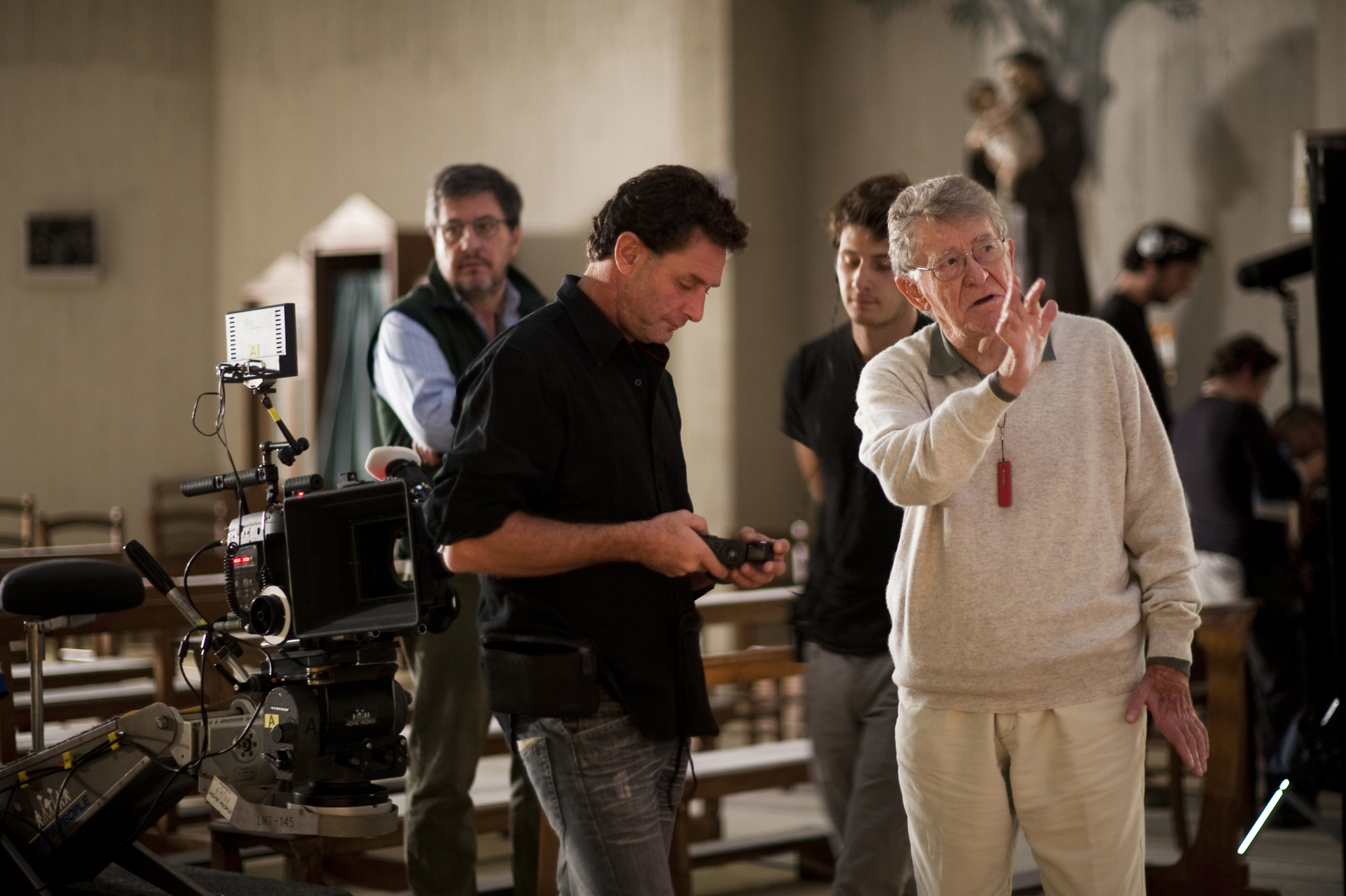 Ermanno Olmi con il Direttore della Fotografia Fabio Olmi.